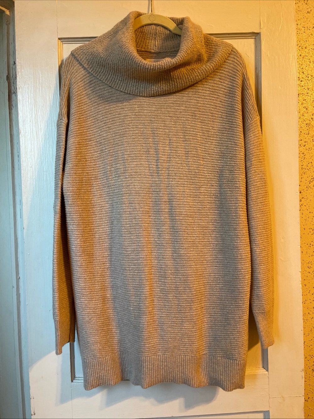 LOFT  Women's Taupe Cowl Neck Knit Sweater Pullover,Size Large
